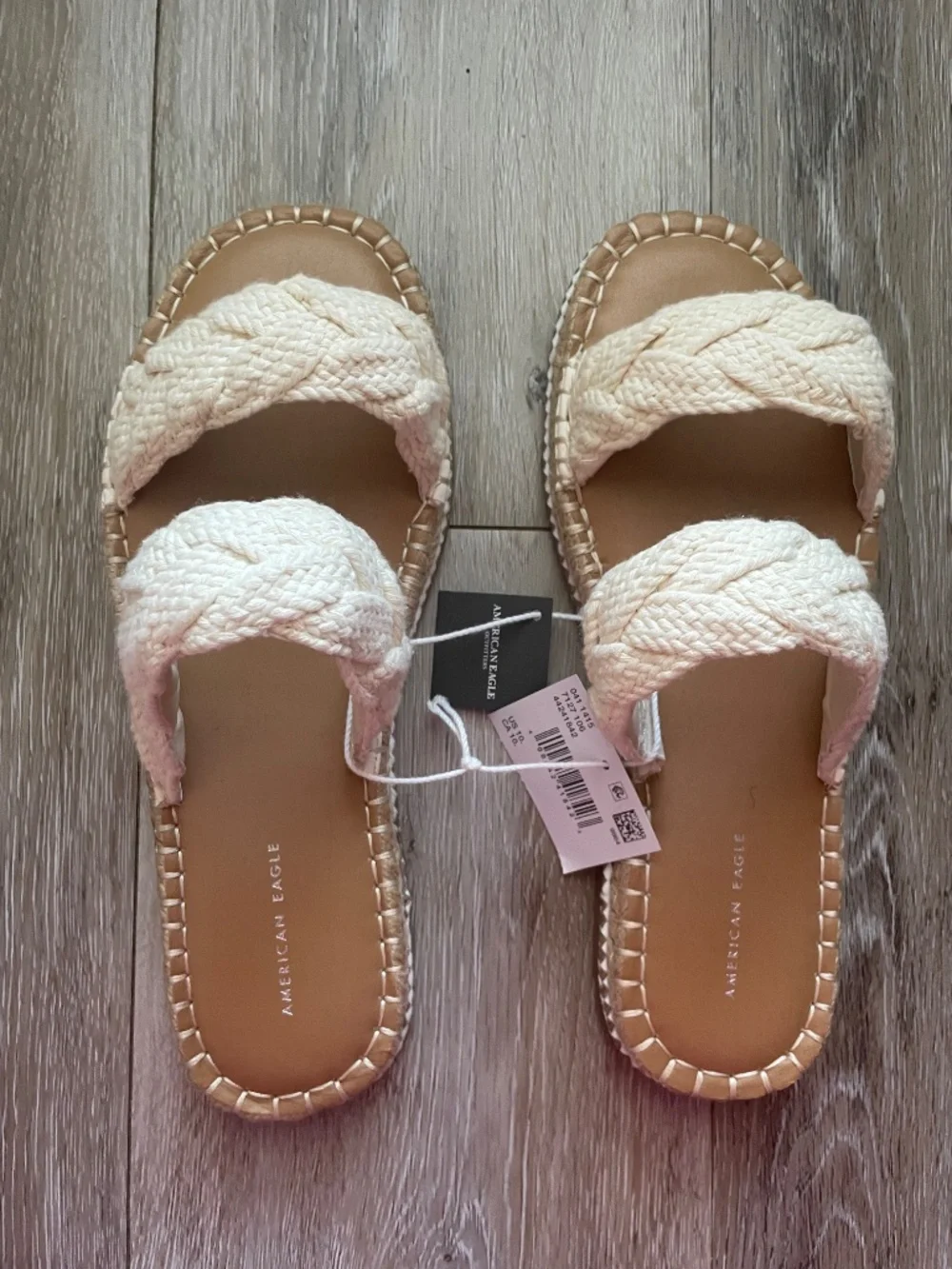 American Eagle Braided Strap Sandals – Cream